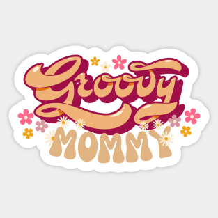 Funny Groovy Mommy, Young, Cool, Hippie, Best Mom Mother's Day Humor Sticker